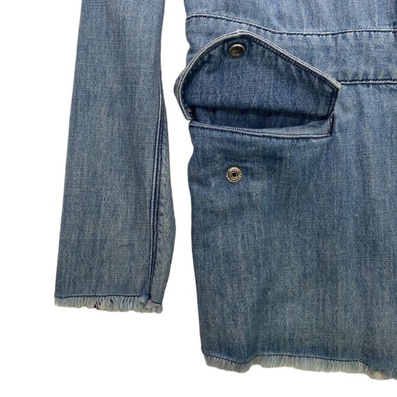 RTA Nicolas long line Utility Jacket 100% cotton raw hem long line S - Picture 6 of 14